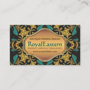 Rich Elegante Royal Eastern Aquamarin Black Barock Visitenkarte
