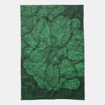 Rich Emerald Green Floral Pattern