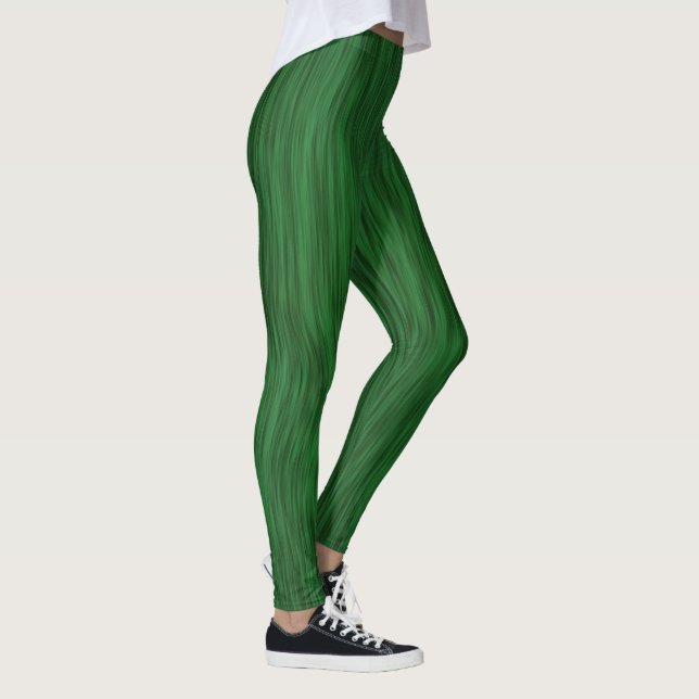 Rich Forest Green Woodgrain Elegante Leggings (Rechts)