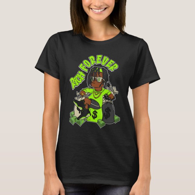 Rich Forever Electric Green 6s Unisex Matching T-Shirt (Vorderseite)