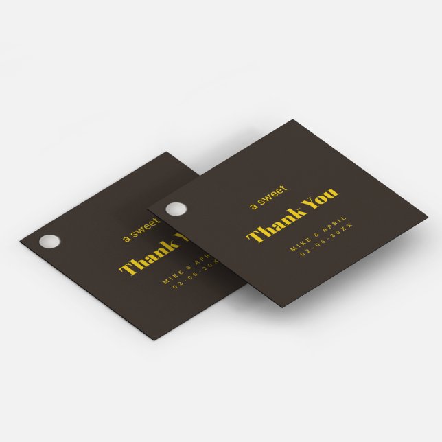 Rich Golden in Black Wedding Theme Geschenkanhänger (Thank your guests with the same wedding theme )