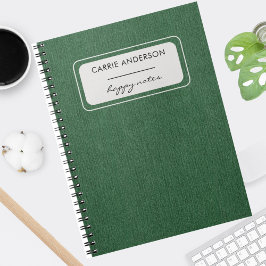 Rich Green Denim Texture Fabric drucken Notizblock