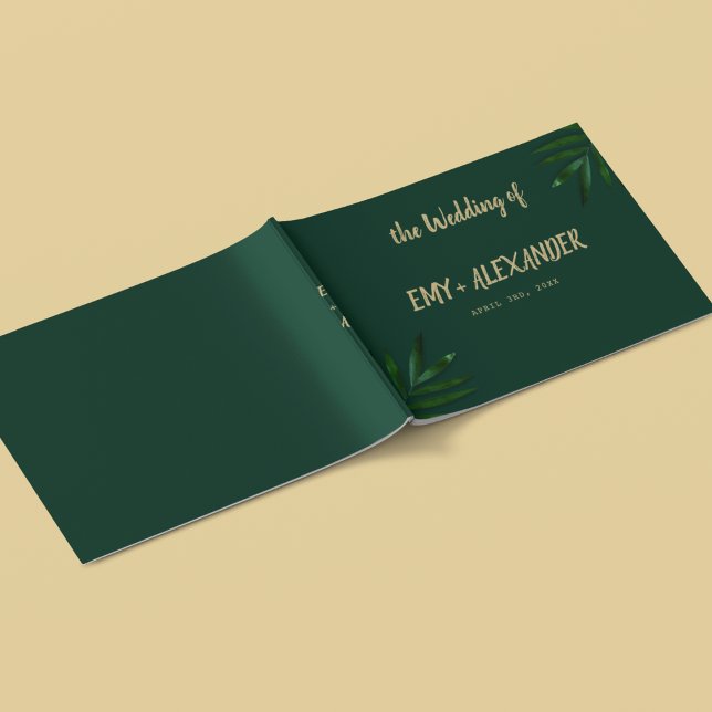 Rich Green Golden Theme Gästebuch (A guest that helps you be organized and even can keep as a memory)