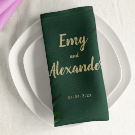Rich Green Golden Theme Napkins Serviette