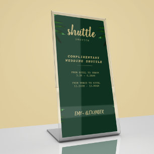 Rich Green Golden Theme Save the Date Sockelschild