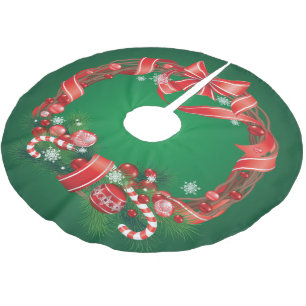 Rich Green Ombre mit Weihnachtsfeier Polyester Weihnachtsbaumdecke