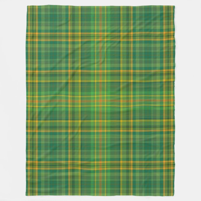 Rich Green Tartan (Kariert) Custom Fleecedecke (Vorderseite)