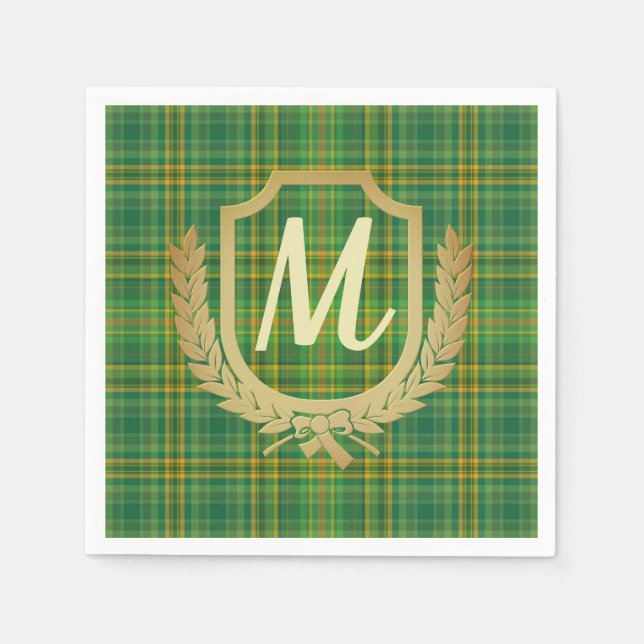 Rich Green Tartan (Kariert) Custom Serviette (Vorderseite)