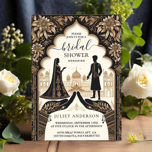 Rich Hindi Henna Mehndi Indian Style Brautparty Einladung (Von Creator hochgeladen)