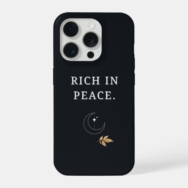 Rich in Peace – Minimal Luxury Aesthetic PhoneCase iPhone Hülle (Rückseite)