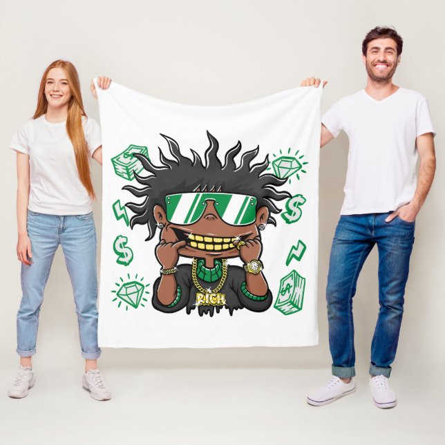 Rich Liebe Kleidung - Tragen Sie Ihre Werte Fleecedecke (Beispiel)