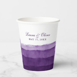 Rich Lila Ombre Watercolor Wedding | Dusche    Pappbecher