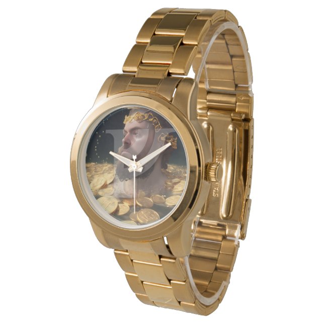 Rich Man Rune Watch |Feoh Fehu Anglo-Saxon Viking Armbanduhr (Schrägansicht)