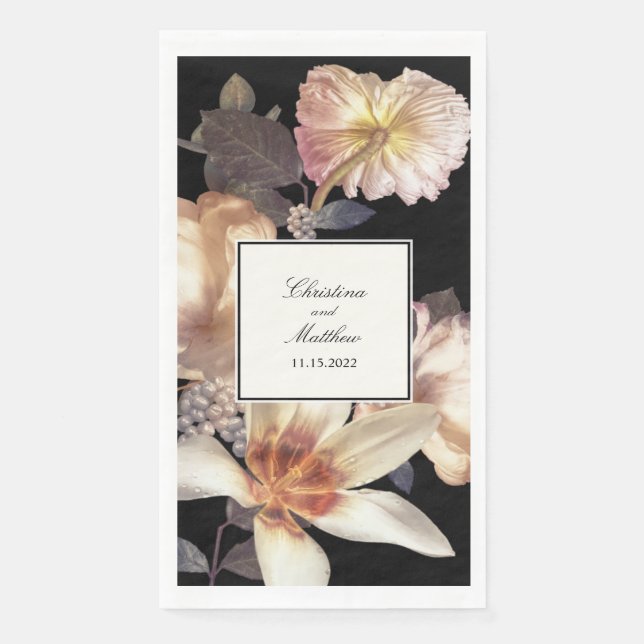 Rich Moody Floral Elegant Wedding Serviette (Vorderseite)