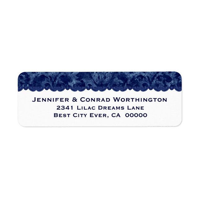 Rich Navy Blue Grunge Damask Wedding V03 (Vorne)