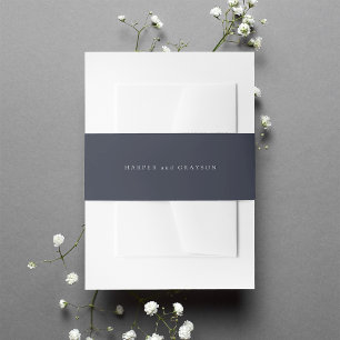 Rich Navy Blue Personalisiert Wedding Einladungsbanderole
