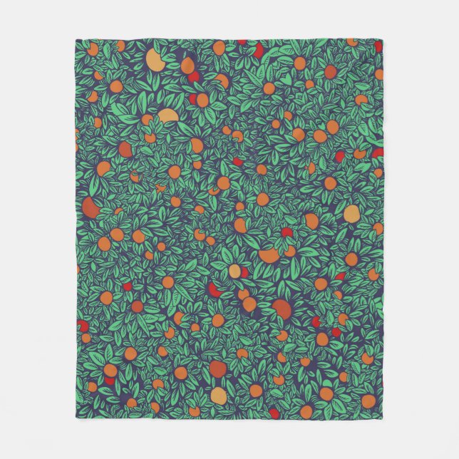 Rich Orchard: Vintage Baum Muster. Fleecedecke (Vorderseite)