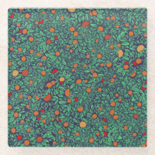 Rich Orchard: Vintage-Baum-Muster. Glasuntersetzer