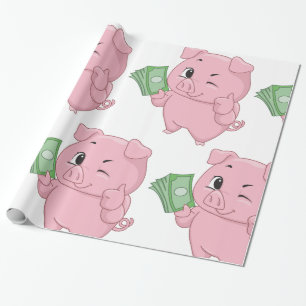 Rich Pink Pig Geschenkpapier