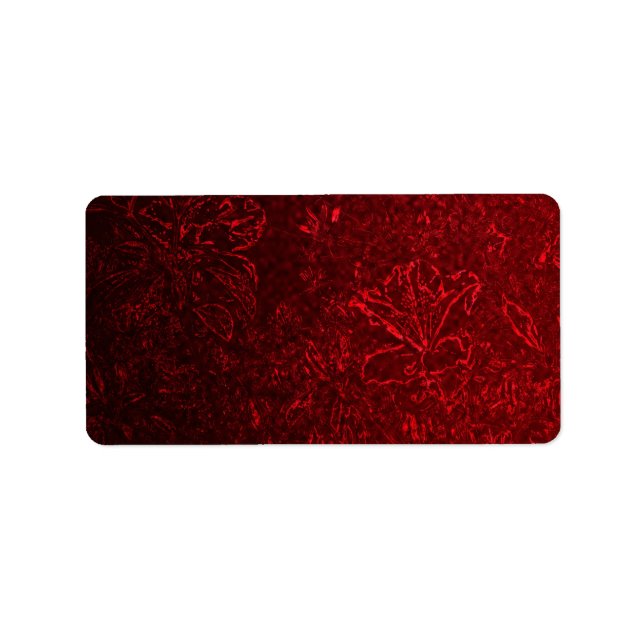 Rich Red Blumendesign Label Adressaufkleber (Vorne)