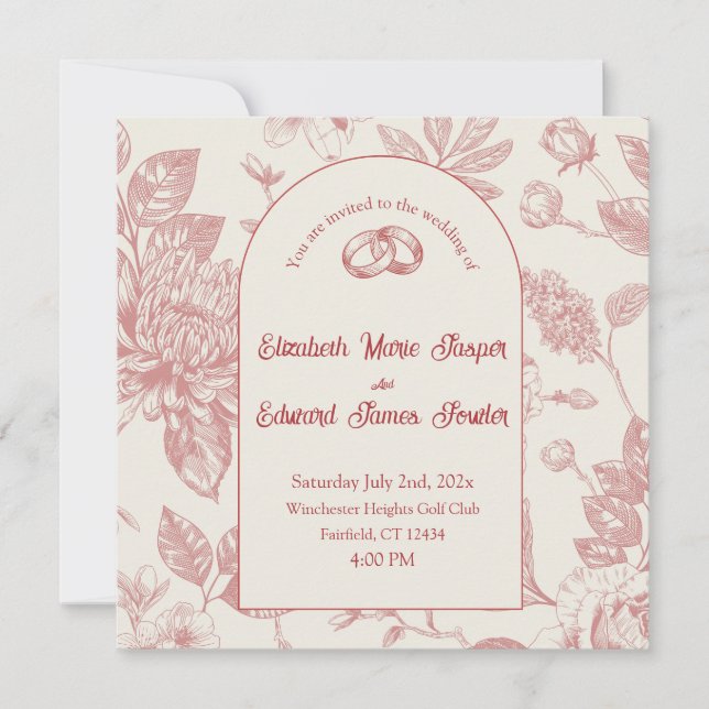 Rich Red French Floral Toile (Vorderseite)