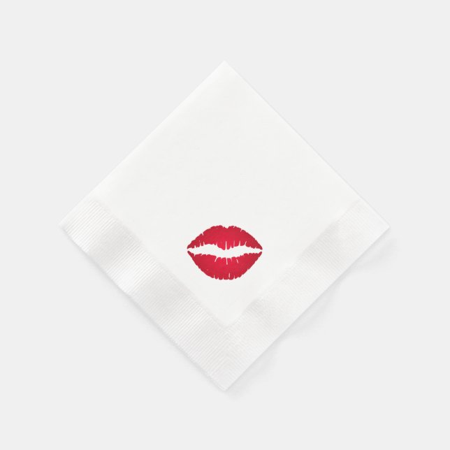 Rich Red Lipstick Kiss Stain Serviette (Ecke)