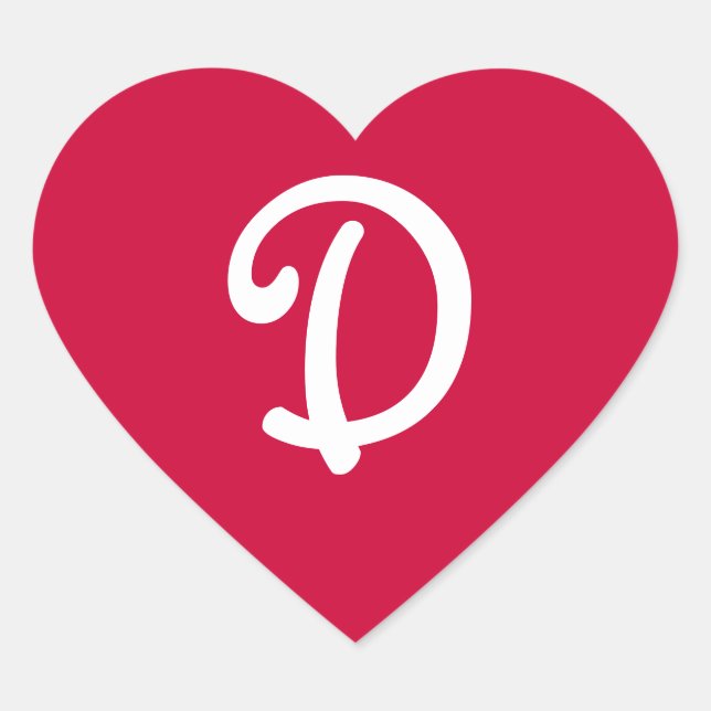 Rich Red Mit Monogramm Heart Sticker (Vorderseite)