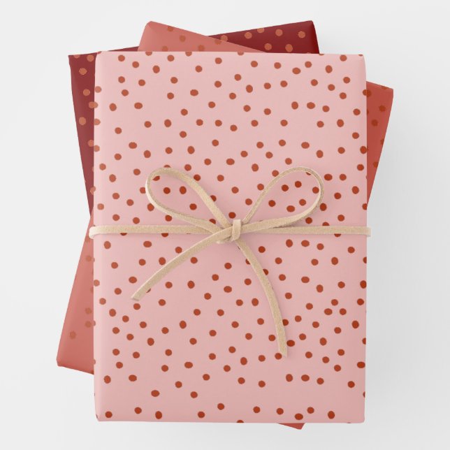 Rich Red Polka Dot Holiday Gift Wrap  Geschenkpapier Set (Beispiel)