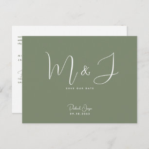 Rich Sage Wedding Save the Date Postkarte