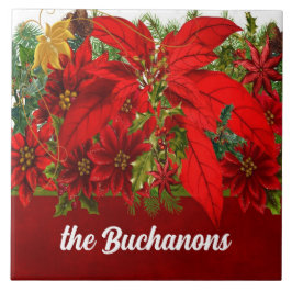 Rich saisonale Hues mit Red Poinsettias Fliese