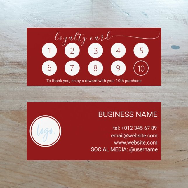 RICH SANGRIA RED LOYALTY CARD 10 BUSINESS LOGO (Von Creator hochgeladen)