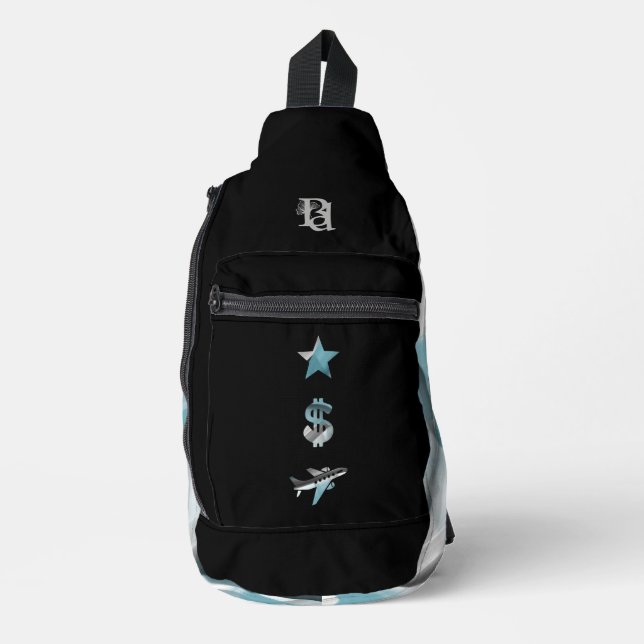 RICH Sling Bag Trend Abstrakter Blauer Ozean (Vorderseite)