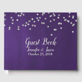 Rich Ultra Violet mit Glitzern Wedding Guest Book Gästebuch