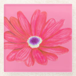 Rich Vibrant Red Flower Glasuntersetzer