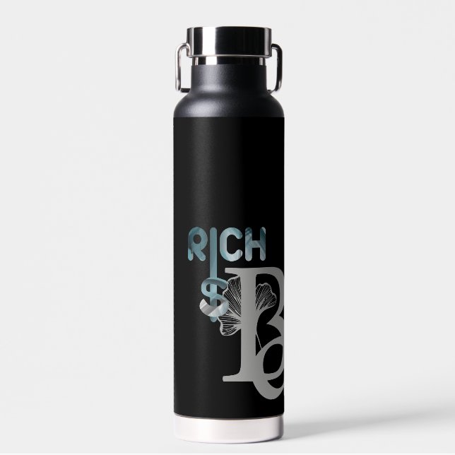 RICH Wasserflasche Trend Abstrakt Art Blue Ozean Trinkflasche (Vorne)
