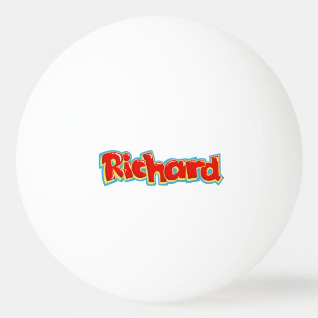 Richard Graffiti Tischtennisball (Vorderseite)