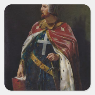 Richard I. the Lionheart King of England, 1841 Quadratischer Aufkleber