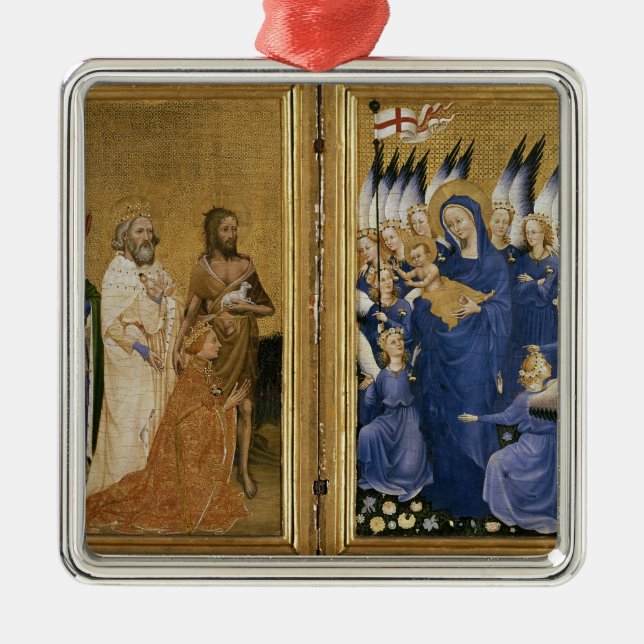 Richard II dargestellt der Jungfrau und dem Kind Silbernes Ornament (Vorne)