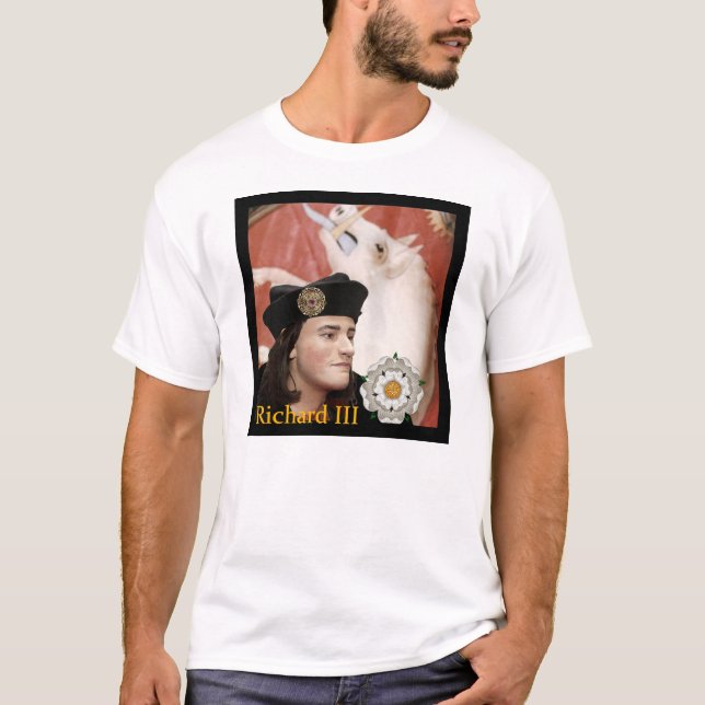 Richard III und sein weißes Eberemblem T-Shirt (Vorderseite)