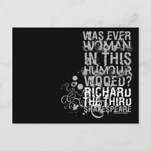 Richard III Wooed Quote (B&W) Postkarte