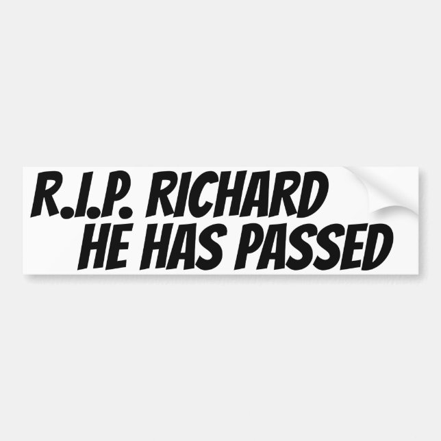 RICHARD IST GESTORBEN AUTOAUFKLEBER (Vorne)