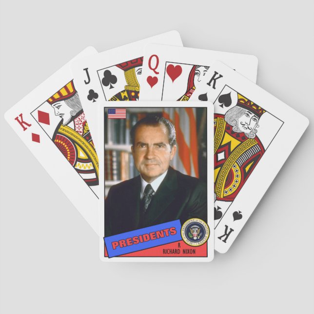 Richard Nixon Baseball Card Spielkarten (Rückseite)