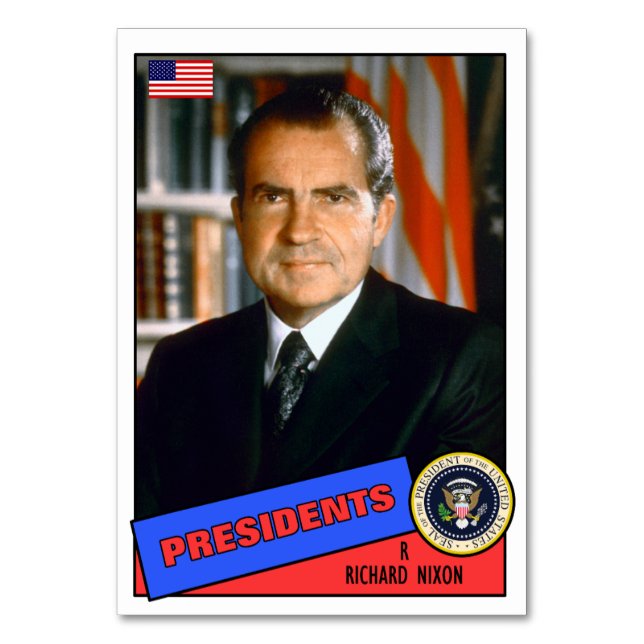 Richard Nixon Baseball Card Tischnummer (Vorderseite)