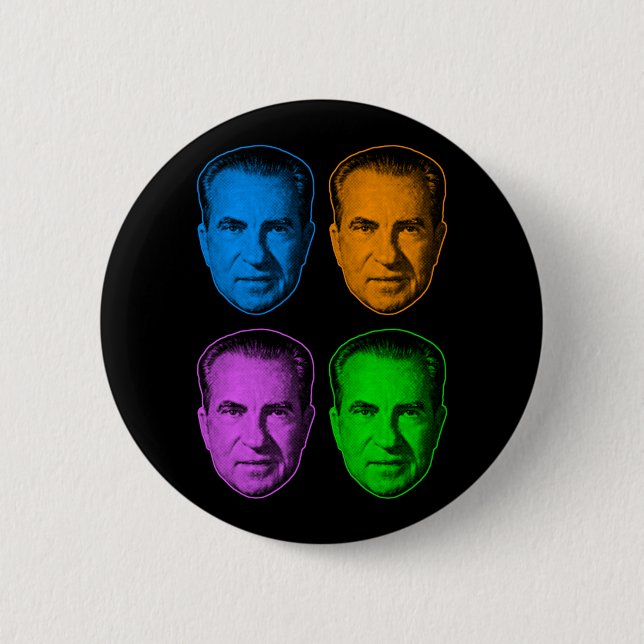 Richard Nixon in lebendigen Farben Button (Vorderseite)