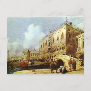 Richard Parkes Bonington-The Doge's Palace, Venedi Postkarte