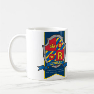 Richard Ritter Schild Rot blauer Name bedeutet Tas Kaffeetasse