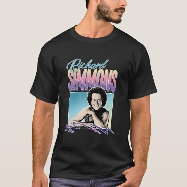 Richard Simmons 80er Styled Tribute Design T-Shirt (Vorderseite)