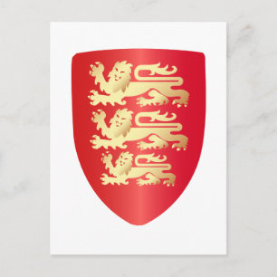 Richard vom Löwenherz in Rot-Imitat-Gold Postkarte