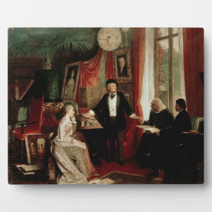 Richard Wagner mit Franz Liszt und Liszt-Tochter Fotoplatte