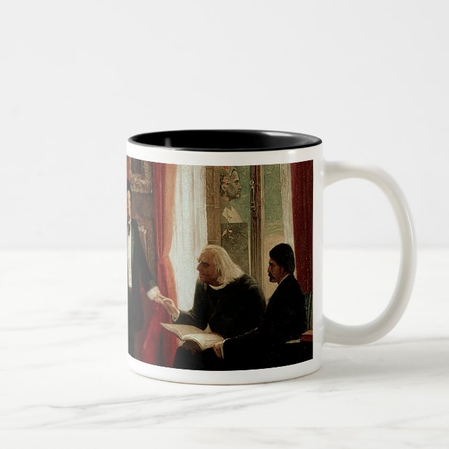 Richard Wagner mit Franz Liszt und Liszts daught Zweifarbige Tasse (Rechts)